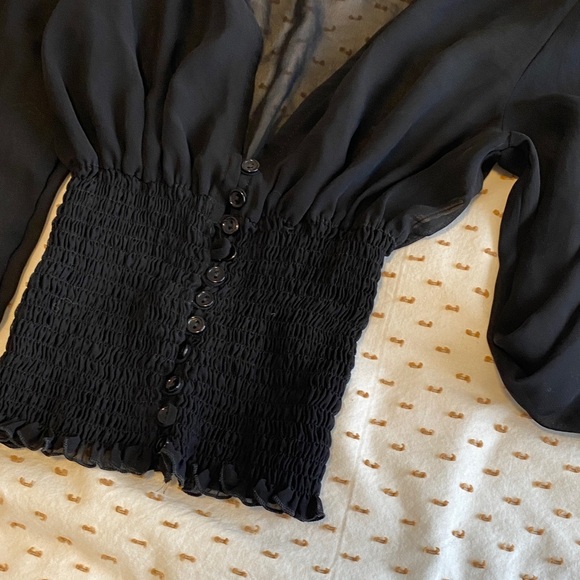 Zara Black Sheer Blouse - Picture 3 of 5